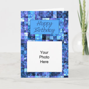 Abstract birthday Photo Card Kaart