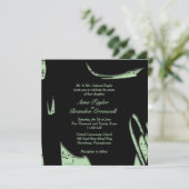 Abstract Black and Green Music Wedding Invitation Kaart (Staand voorkant)
