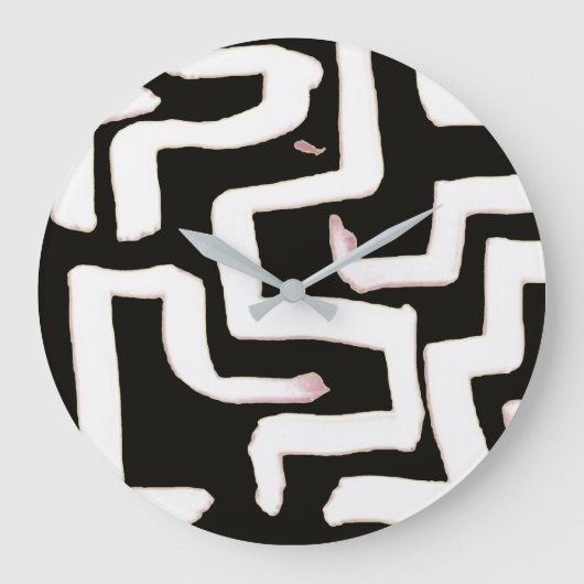 Abstract Black and White Clock Grote Klok (Voorkant)
