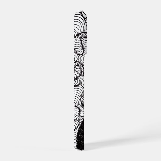 Abstract Black and White Doodle Art iPhone Hoesje (Rechterkant)