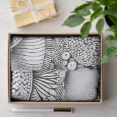Abstract Black and White Geometric Doodle (3) Tissuepapier (Geschenk)