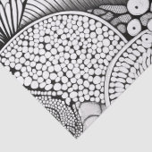 Abstract Black and White Geometric Doodle (3) Tissuepapier (Detail)