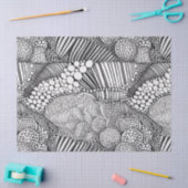 Abstract Black and White Geometric Doodle (6) Tissuepapier (Craft)