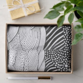 Abstract Black and White Geometric Doodle (7) Tissuepapier (Geschenk)