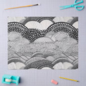 Abstract Black and White Geometric Doodle (9) Tissuepapier (Craft)