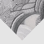 Abstract Black and White Geometric Doodle (9) Tissuepapier (Detail)