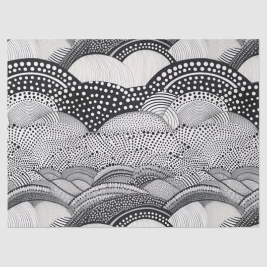 Abstract Black and White Geometric Doodle (9) Tissuepapier (Voorkant)