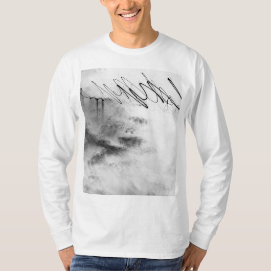 Abstract Black and White Light Trails Long Exposur T-shirt (Voorkant)