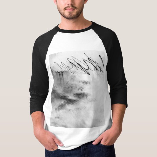 Abstract Black and White Light Trails Long Exposur T-shirt (Voorkant)