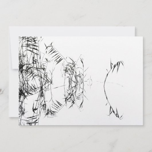 Abstract Black and White Reeds Water Reflections Bedankkaart (Voorkant)