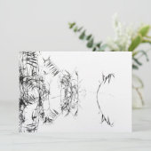 Abstract Black and White Reeds Water Reflections Bedankkaart (Staand voorkant)