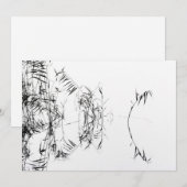 Abstract Black and White Reeds Water Reflections Bedankkaart (Voorkant / Achterkant)