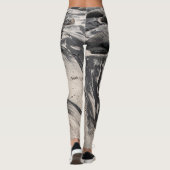 Abstract Black and White Sand Textures with Rocks Leggings (Achterkant)