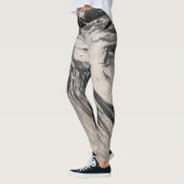 Abstract Black and White Sand Textures with Rocks Leggings (Links)