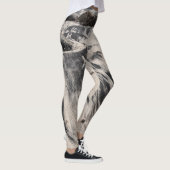 Abstract Black and White Sand Textures with Rocks Leggings (Rechts)