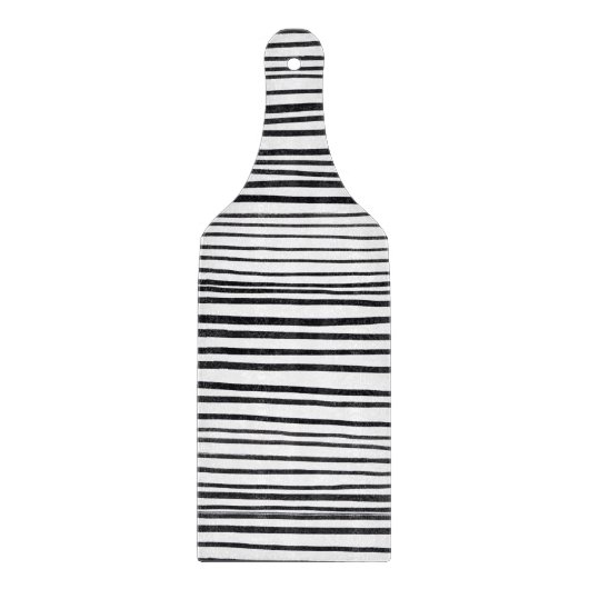 Abstract Black And White Stripes And Lines Pattern Snijplank (Voorkant)