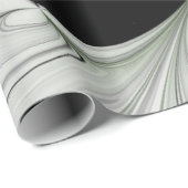 Abstract Black and White with Green Fractal Art Cadeaupapier (Rol Hoek)