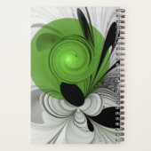 Abstract Black and White with Green Fractal Art Planner (Achterkant)