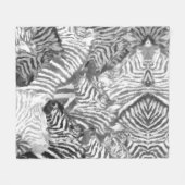Abstract Black and White Zebra Art Fleece Deken (Voorkant (Horizontaal))