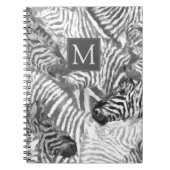 Abstract Black and White Zebra Art Monogram Notitieboek (Voorkant)