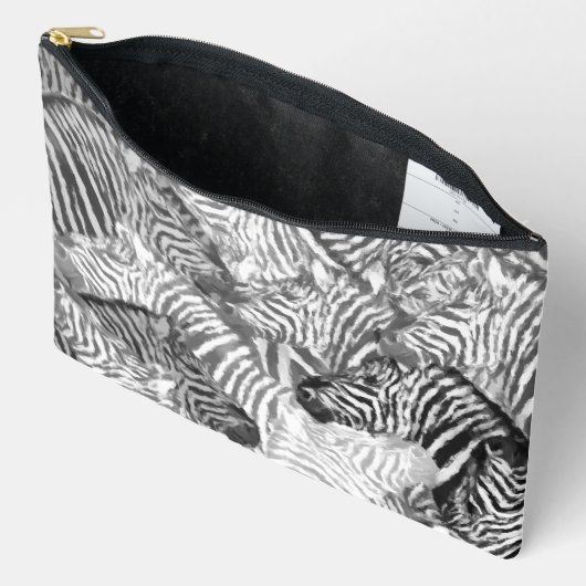 Abstract Black and White Zebra Pattern Etui (Open)