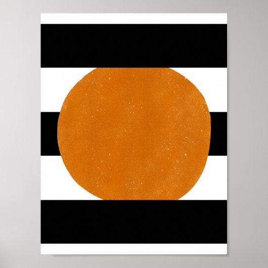 Abstract Black And Yellow Elements Orange Shapes P Poster (Voorkant)