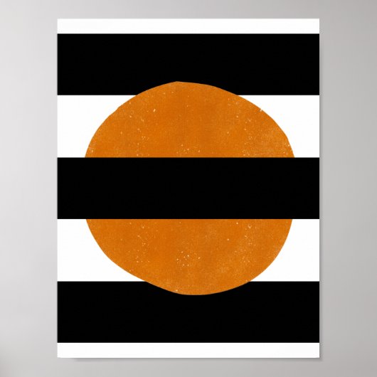 Abstract Black And Yellow Elements Orange Shapes Poster (Voorkant)