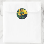 Abstract Black Eyed Susan Flower Personalized Ronde Sticker (Tas)