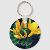 Abstract Black Eyed Susan Flower Personalized Sleutelhanger (Achterkant)