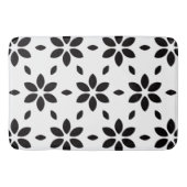Abstract Black Flower Petals on White Background Badmat (Voorkant)