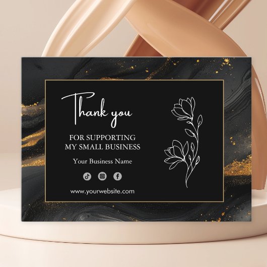 Abstract Black Gold Business Card Visitekaartje