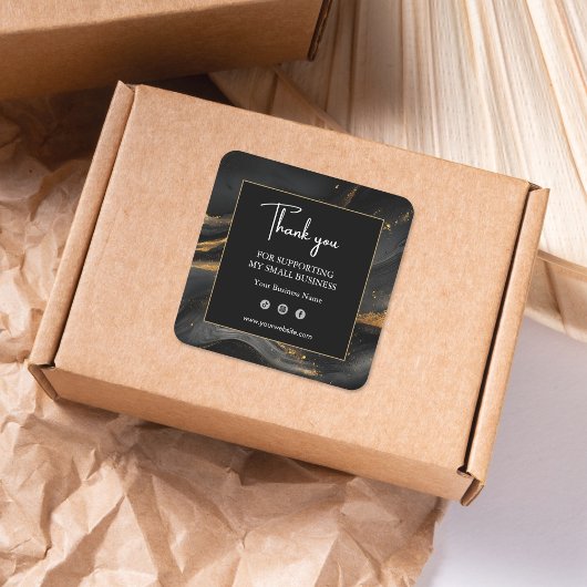 Abstract Black Gold Business Sticker