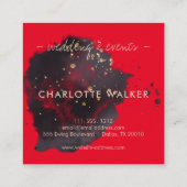 Abstract Black Gold Waterverf Splatter Vierkante Visitekaartje (Achterkant)