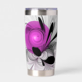 Abstract Black Gray With Magenta Fractal Art Geïsoleerde Drinkbeker (Voorkant)