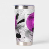 Abstract Black Gray With Magenta Fractal Art Geïsoleerde Drinkbeker (Rechts)