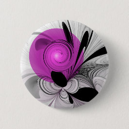 Abstract Black Gray With Magenta Fractal Art Ronde Button 5,7 Cm