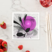 Abstract Black Gray With Magenta Fractal Art Servet (Insitu)