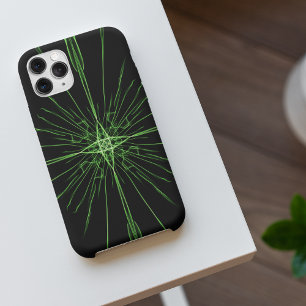 Abstract Black Green Neon Symmetrical Case-Mate iPhone Case