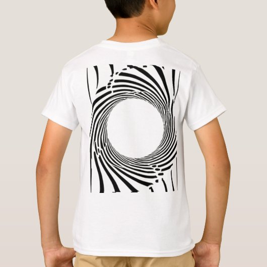 Abstract Black Hole Spiral Line Art  T-shirt (Achterkant)