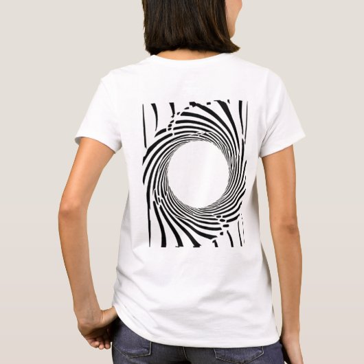 Abstract Black Hole Spiral Line Art  T-shirt (Achterkant)