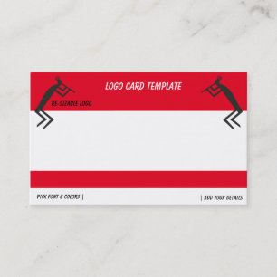 Abstract Black Kokopelli Logo Visitekaartje