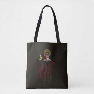 Abstract "Black Magic Girl" Tote Bag