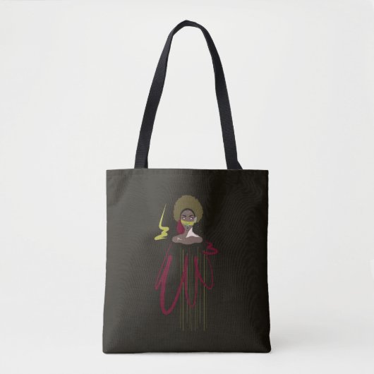 Abstract "Black Magic Girl" Tote Bag (Voorkant)