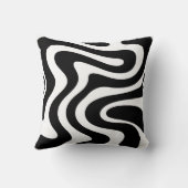 Abstract Black Wavy Lines Seamless Pattern  Kussen (Achterkant)