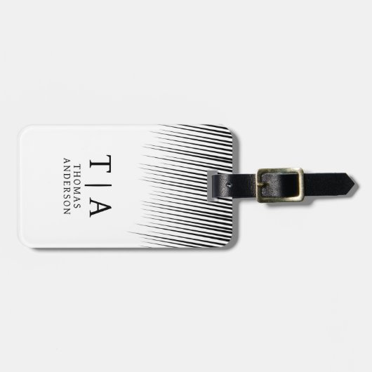 Abstract Black & White Geometric Background Bagagelabel (Voorkant horizontaal)