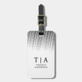 Abstract Black & White Geometric Background Bagagelabel (Voorkant verticaal)