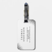 Abstract Black & White Geometric Background Bagagelabel (Achterkant verticaal)