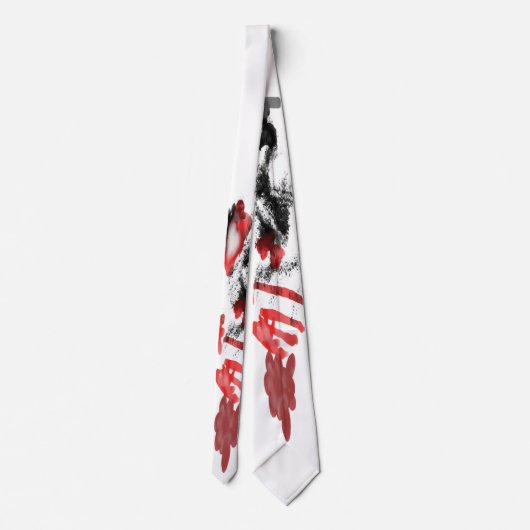 Abstract Black White Gray And Red Doodle Art Tie Stropdas (Achterkant)