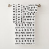 Abstract Black White Marks Bad Handdoek (Insitu)