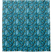 Abstract Blad Gordijn met Blauwe Bladeren (Voorkant)